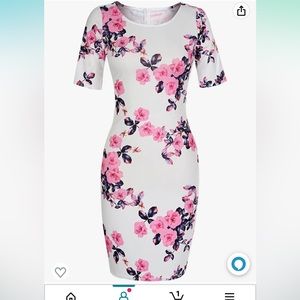 L 3/4 length stretch dress